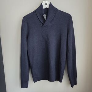 Theory NWT Merino Wool SLATE/NAVY Shawl Collar Warm Sweater S